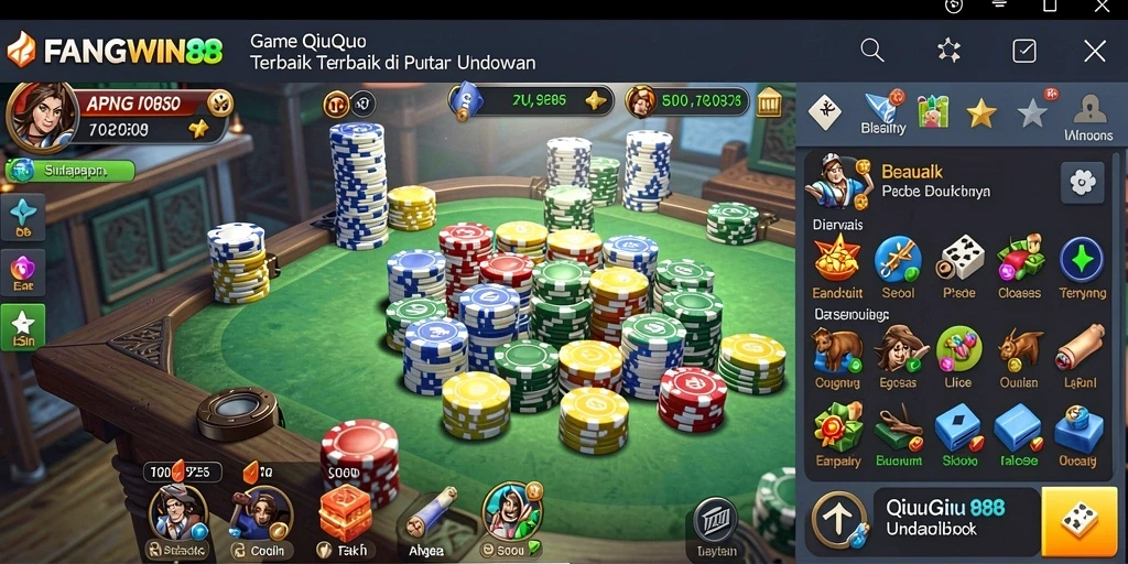 Tampilan gameplay QiuQiu yang menarik dan interaktif.