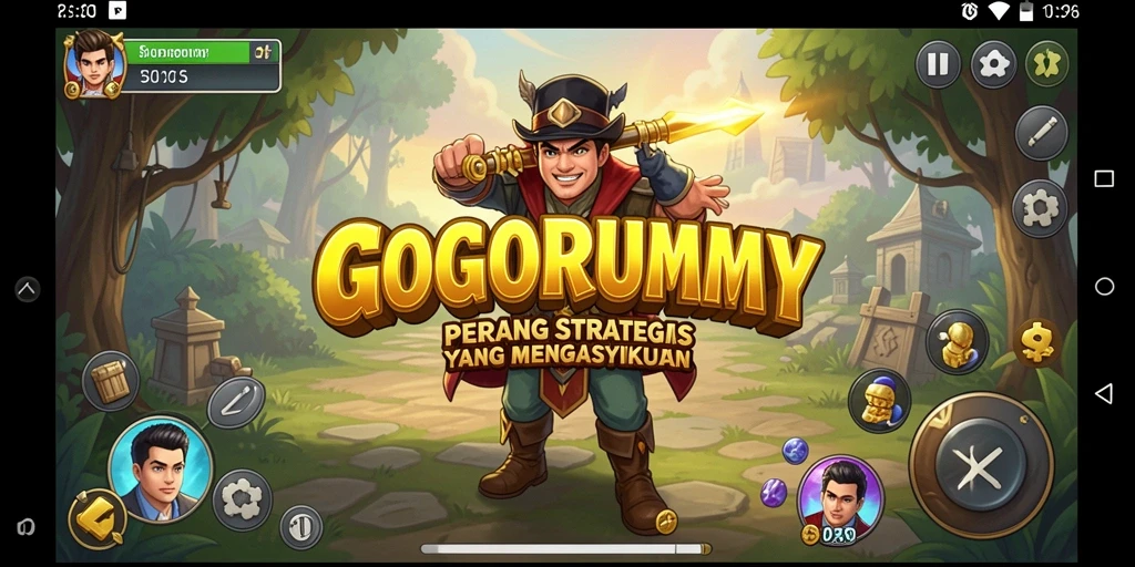 Tampilan gameplay GOGORUMMY dengan berbagai strategi yang diterapkan.
