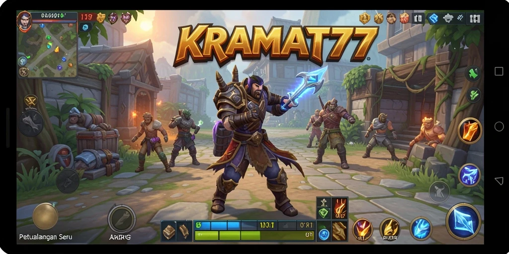 Screenshot gameplay KRAMAT77 menampilkan pertarungan seru dan grafis impresif.