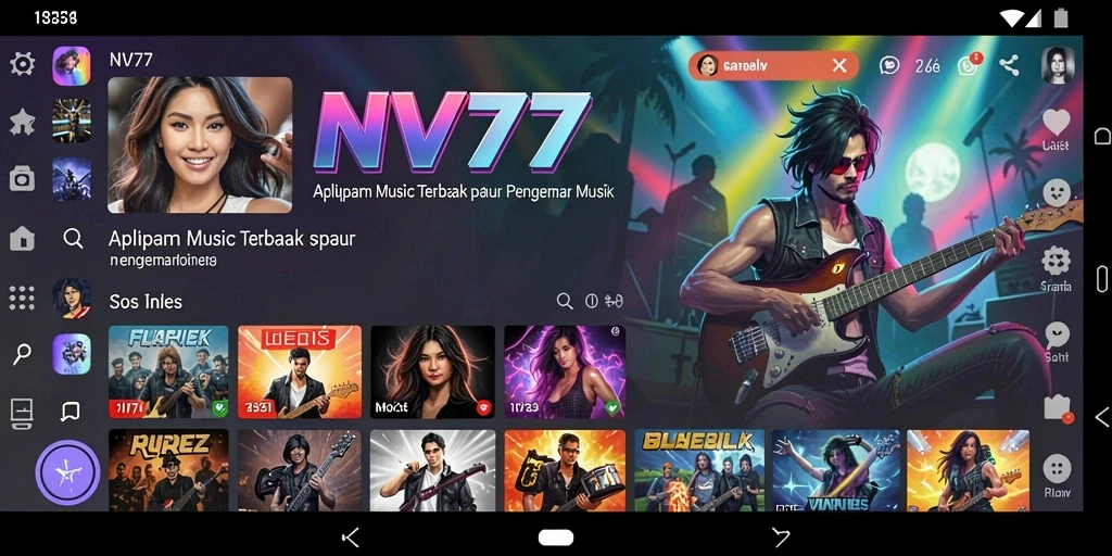 Tampilan screenshot NV77 yang menampilkan gameplay musik yang seru.
