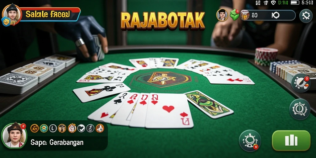 Screenshot gameplay RAJABOTAK yang menampilkan keseruan bermain Gaple.