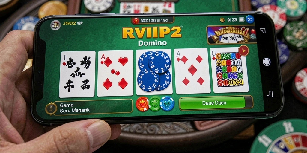 Screenshot utama RVIP2 menampilkan duel seru dalam permainan Domino.